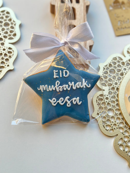 Personalised Navy Blue Star Biscuit - Glazed Bakes