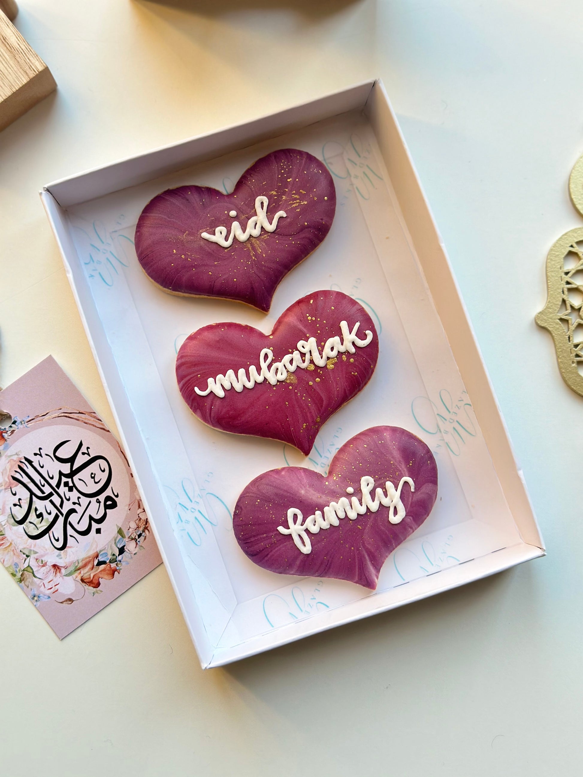 Eid Mubarak (Personalised) Love hearts - Glazed Bakes