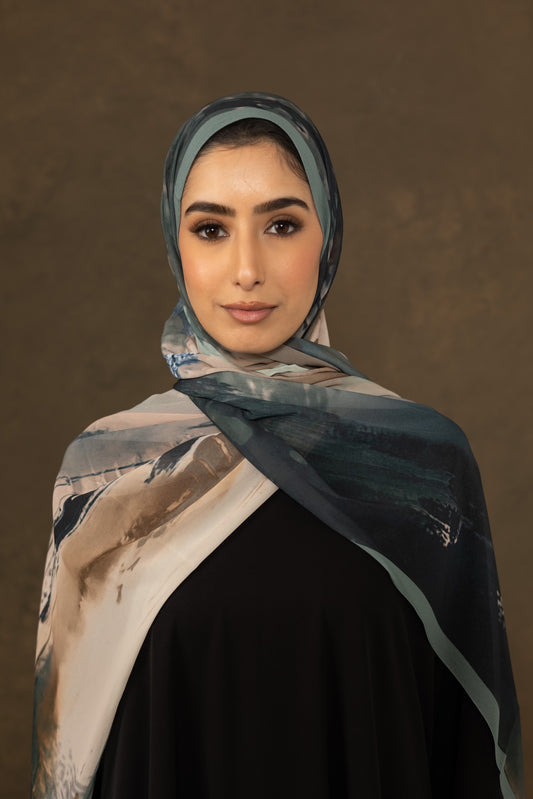 Nura Hijab-  Ocean Print - Glazed Bakes