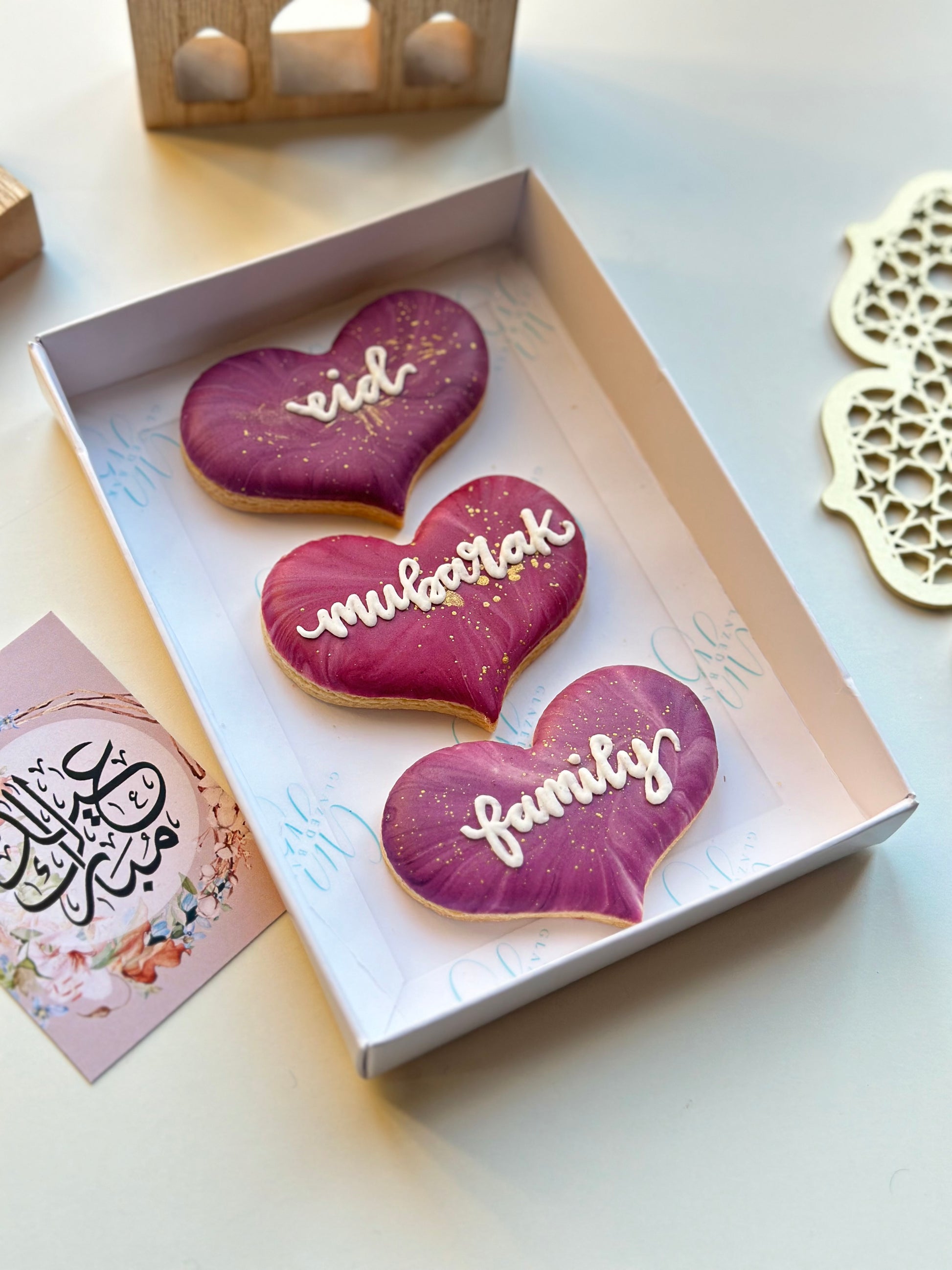 Eid Mubarak (Personalised) Love hearts - Glazed Bakes